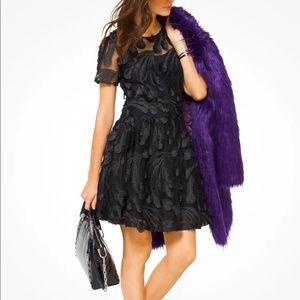 Michael Kors peacock feather mesh dress